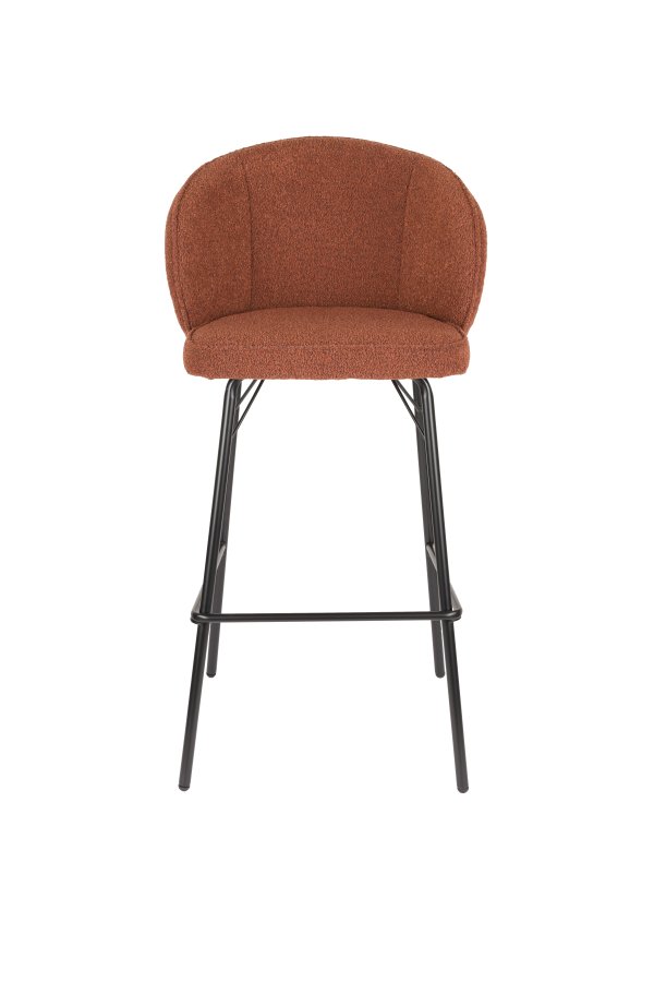 WHITE LABEL LIVING Joa barkrakk, med ryggsttte og fotsttte - terrapolyester og svart jern