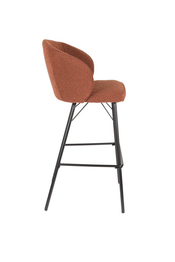 WHITE LABEL LIVING Joa barkrakk, med ryggsttte og fotsttte - terrapolyester og svart jern