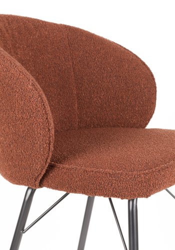 WHITE LABEL LIVING Joa barkrakk, med ryggsttte og fotsttte - terrapolyester og svart jern