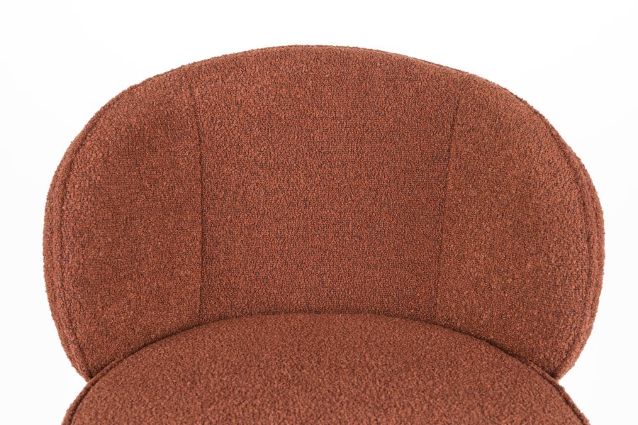 WHITE LABEL LIVING Joa barkrakk, med ryggsttte og fotsttte - terrapolyester og svart jern