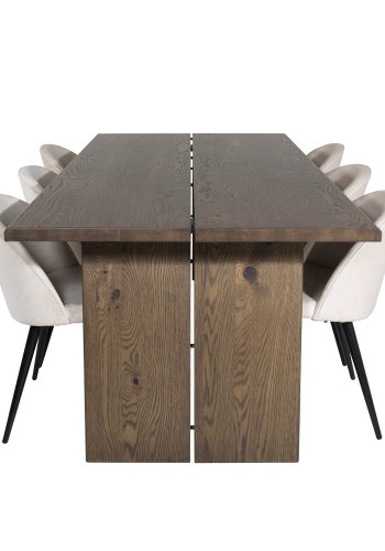 VENTURE DESIGN Skyve spisebord, m. 2 ekstra plater - rkt eikefiner og rkt eik (170x95)