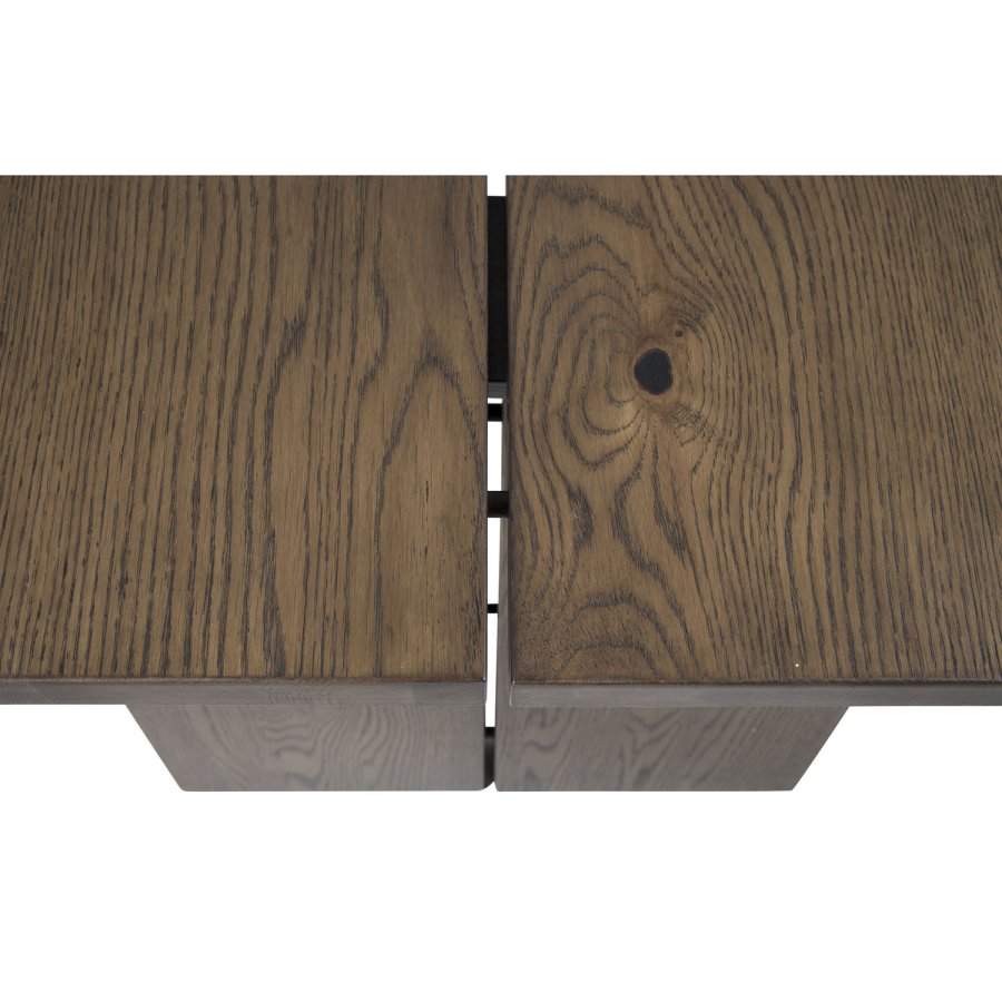 VENTURE DESIGN Skyve spisebord, m. 2 ekstra plater - rkt eikefiner og rkt eik (170x95)