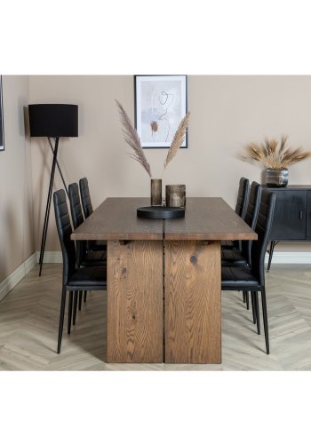 VENTURE DESIGN Skyve spisebord, m. 2 ekstra plater - rkt eikefiner og rkt eik (170x95)