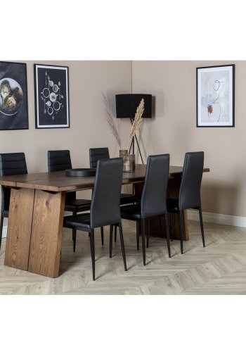 VENTURE DESIGN Skyve spisebord, m. 2 ekstra plater - rkt eikefiner og rkt eik (170x95)