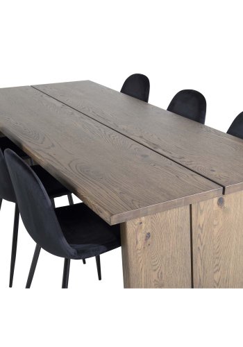 VENTURE DESIGN Skyve spisebord, m. 2 ekstra plater - rkt eikefiner og rkt eik (170x95)