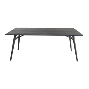 VENTURE DESIGN Sleek spisebord, m. udtrk - sort egetrsfiner og sort metal (190x95)