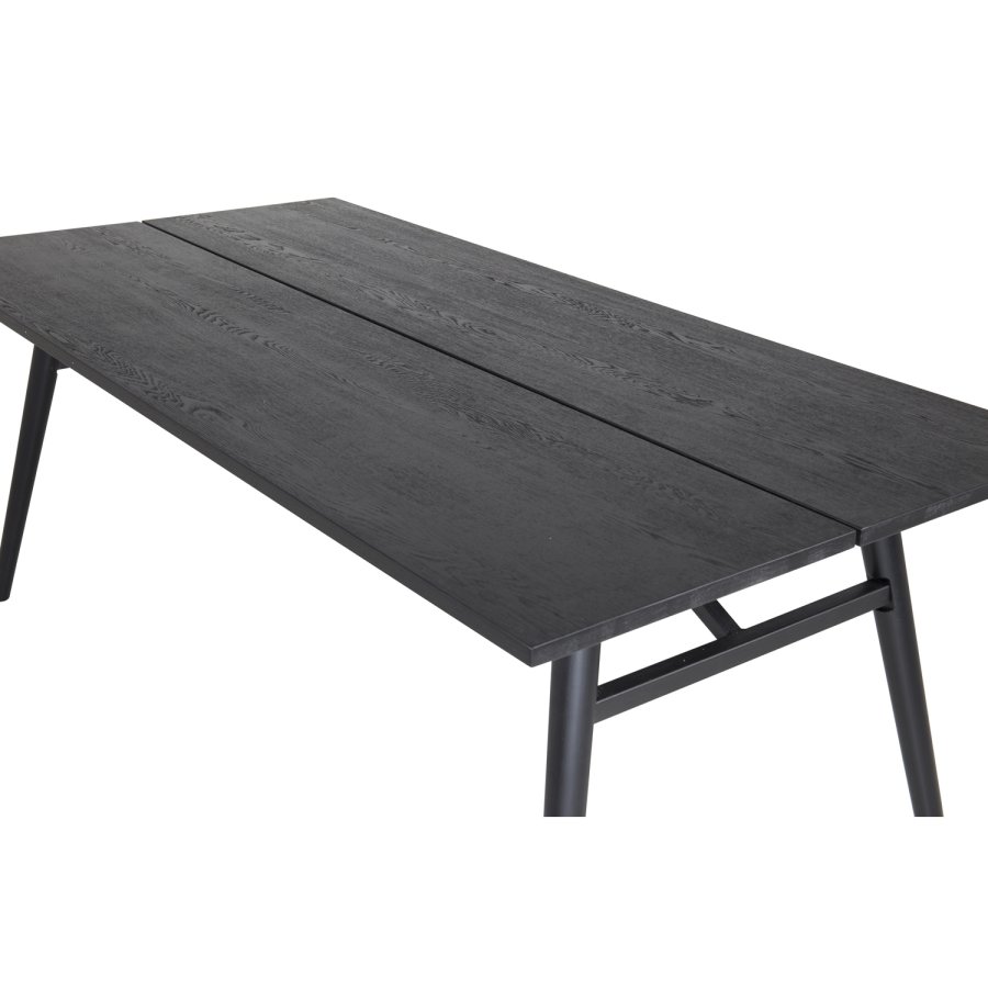 VENTURE DESIGN Elegant spisebord, med uttrekk - svart eikefiner og svart metall (190x95)