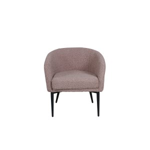 VENTURE DESIGN Fluffig ftölj - brunt teddytyg polyester och svart stl