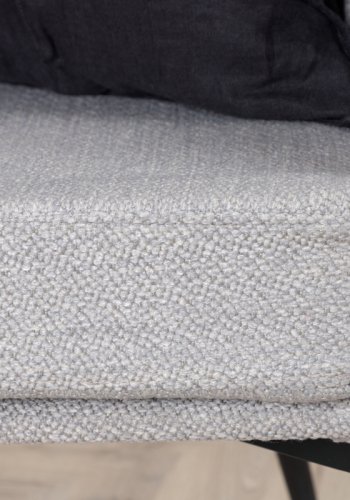 VENTURE DESIGN Flauschiger Sessel - graues Polyester und schwarzer Stahl