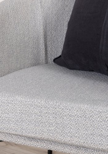 VENTURE DESIGN Flauschiger Sessel - graues Polyester und schwarzer Stahl