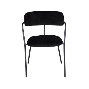 VENTURE DESIGN Arrow spisebordsstol, m. armln - sort velour og sort metal