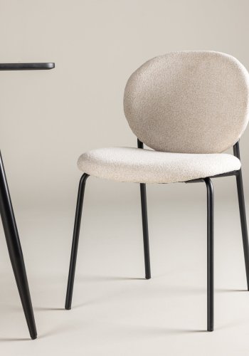 VENTURE DESIGN Vault spisestuestol - beige polyester og sort stl