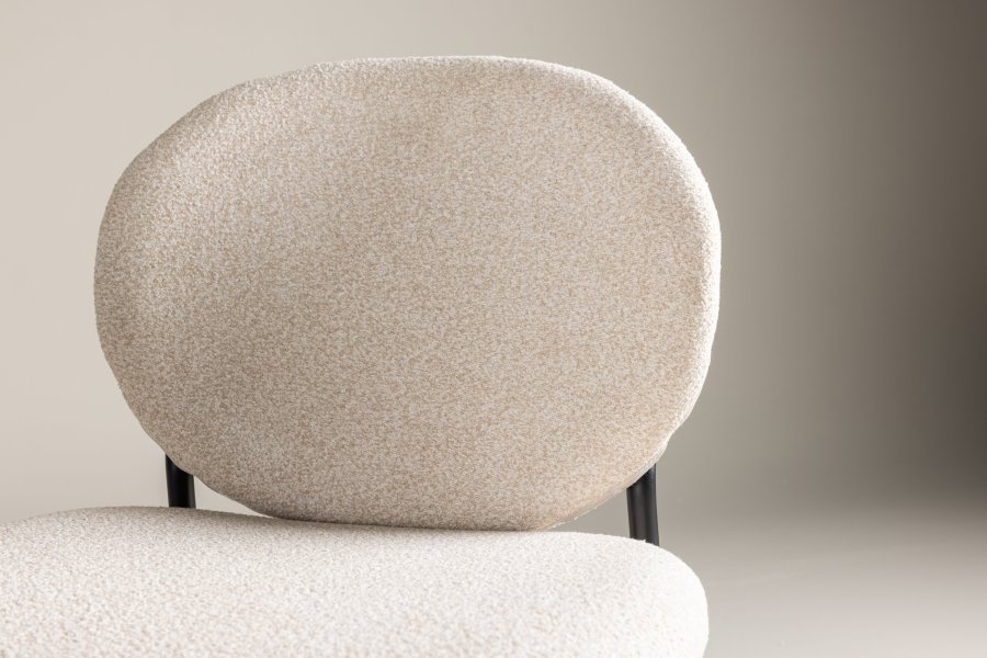 VENTURE DESIGN Vault spisestuestol - beige polyester og sort stl