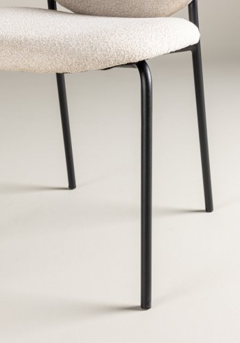 VENTURE DESIGN Vault spisestuestol - beige polyester og sort stl