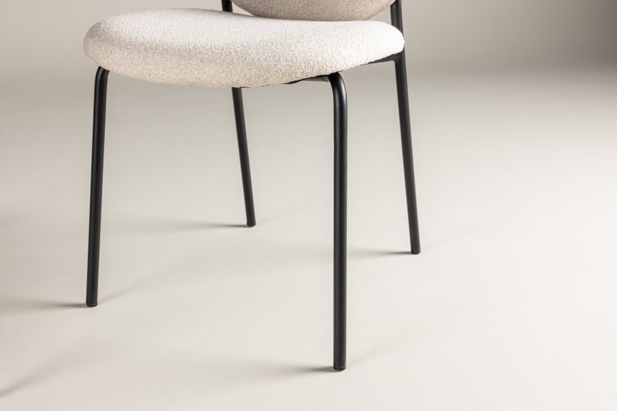 VENTURE DESIGN Vault spisestuestol - beige polyester og sort stl