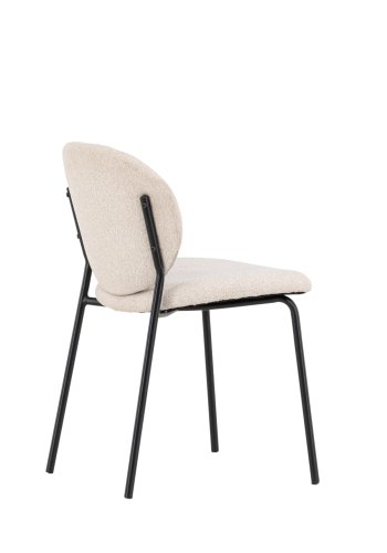 VENTURE DESIGN Vault spisestuestol - beige polyester og sort stl