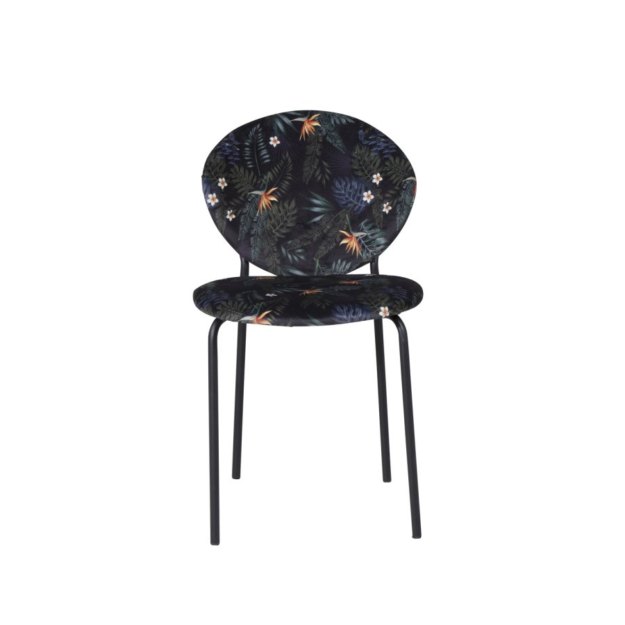 VENTURE DESIGN Vault spisebordstol - flerfarget floral polyester og svart metall