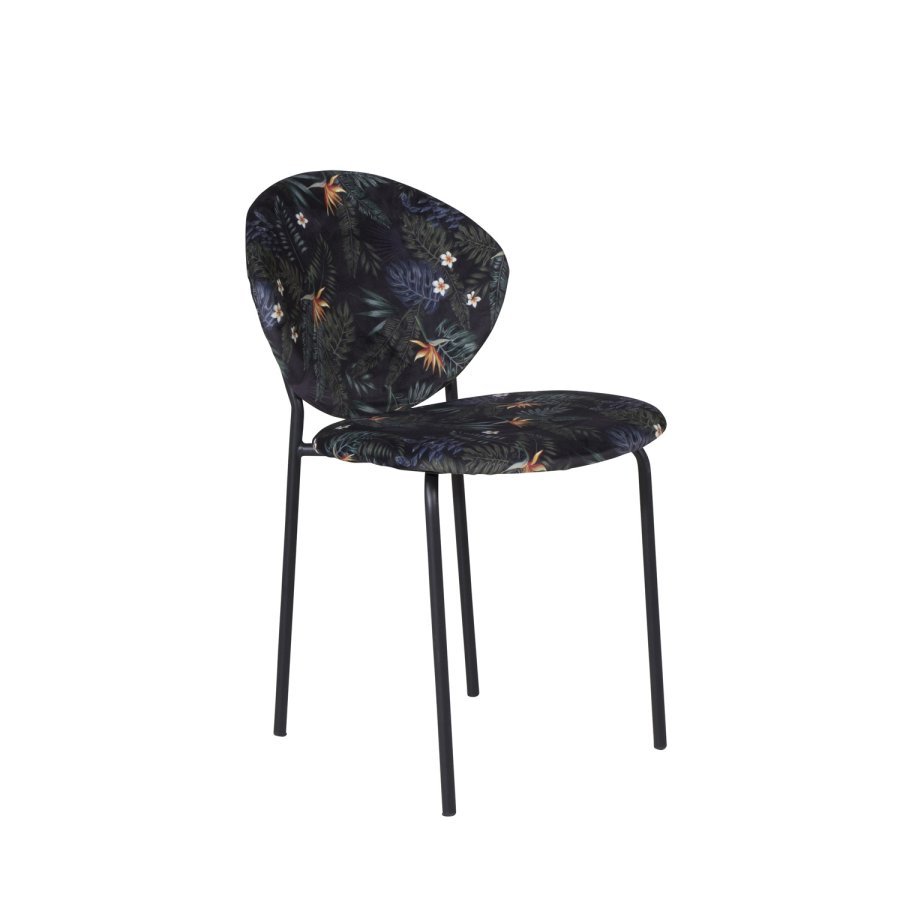 VENTURE DESIGN Vault spisebordstol - flerfarget floral polyester og svart metall