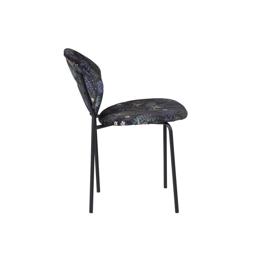 VENTURE DESIGN Vault spisebordstol - flerfarget floral polyester og svart metall