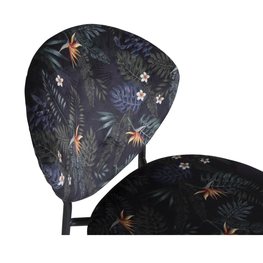 VENTURE DESIGN Vault spisebordstol - flerfarget floral polyester og svart metall