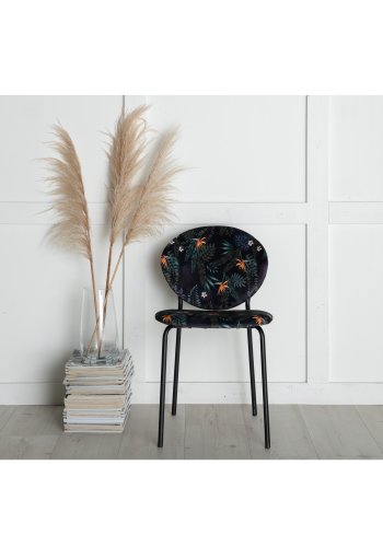 VENTURE DESIGN Vault spisebordstol - flerfarget floral polyester og svart metall