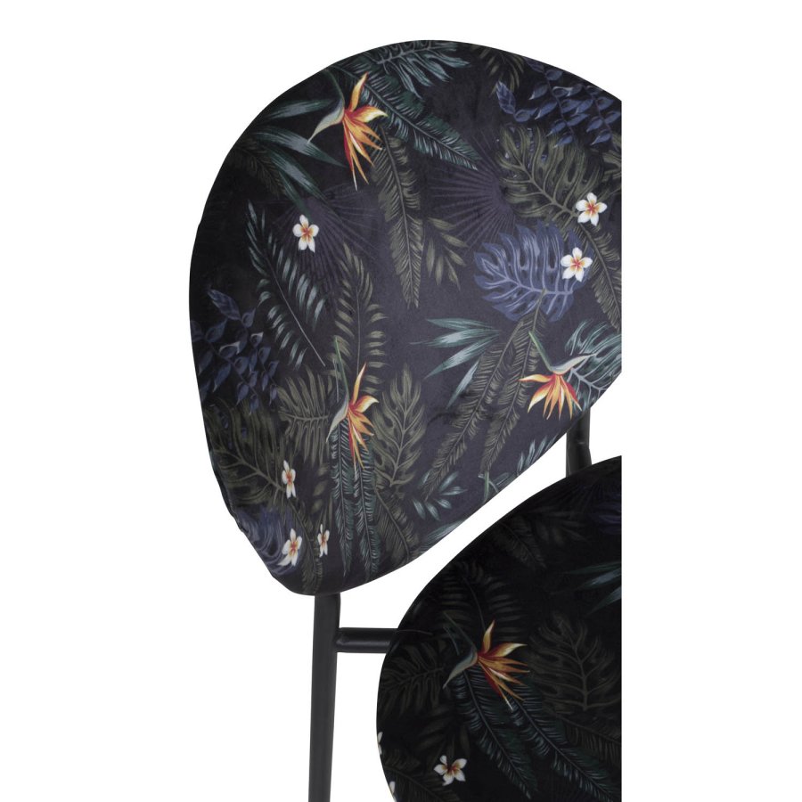 VENTURE DESIGN Vault spisebordstol - flerfarget floral polyester og svart metall