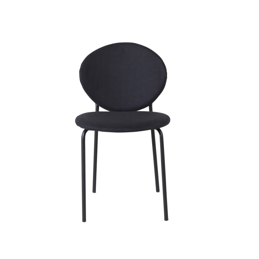 VENTURE DESIGN Vault spisestuestol - svart polyester og sort metall