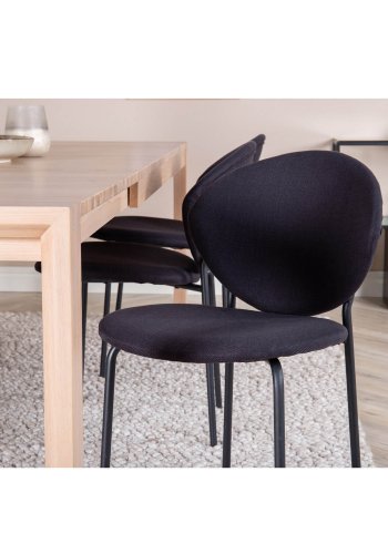 VENTURE DESIGN Vault spisestuestol - svart polyester og sort metall