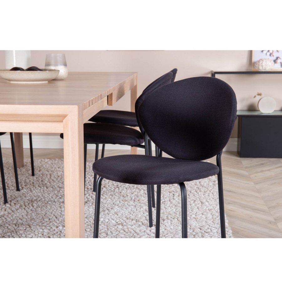 VENTURE DESIGN Vault spisestuestol - svart polyester og sort metall