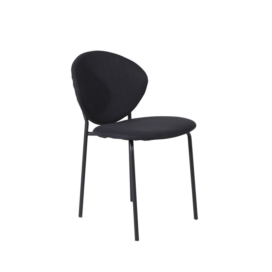 VENTURE DESIGN Vault spisestuestol - svart polyester og sort metall