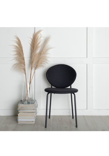 VENTURE DESIGN Vault spisestuestol - svart polyester og sort metall