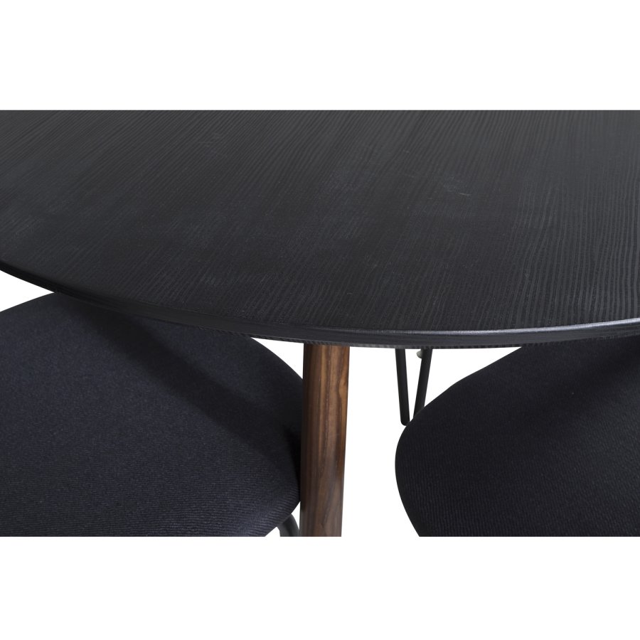 VENTURE DESIGN Vault spisestuestol - svart polyester og sort metall