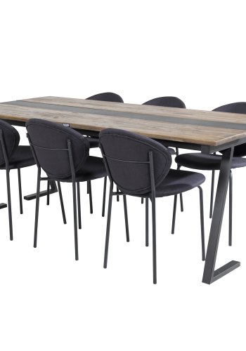 VENTURE DESIGN Vault spisestuestol - svart polyester og sort metall