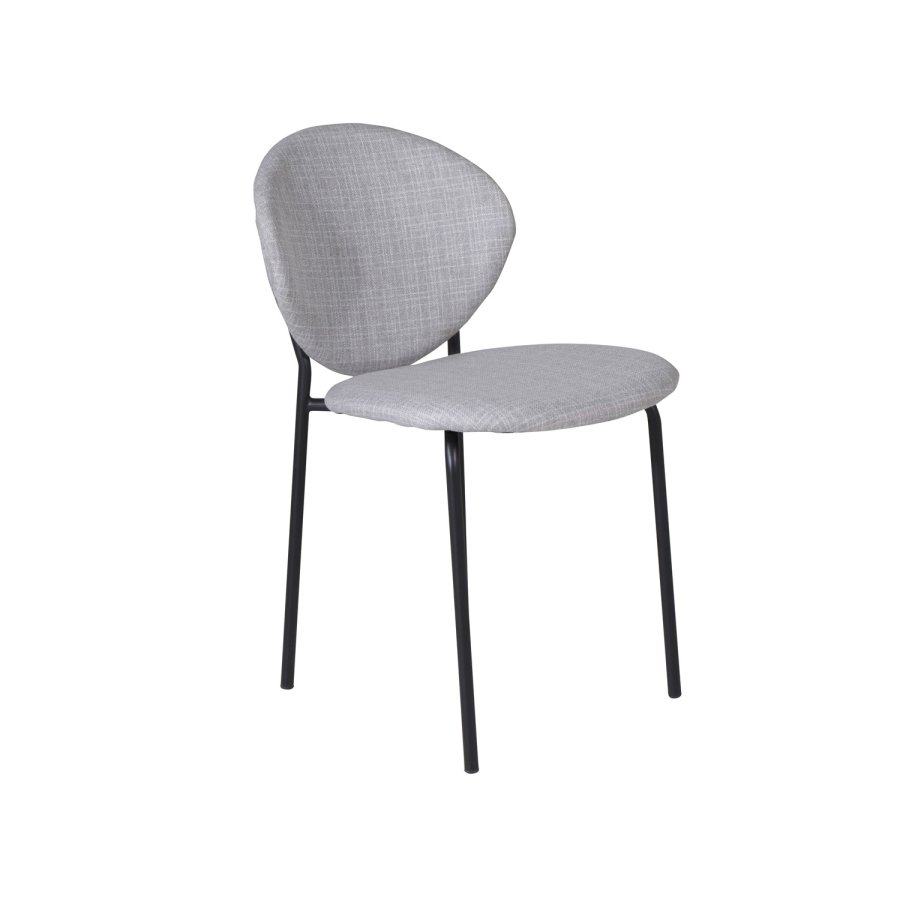 VENTURE DESIGN Vault spisestuestol - gr polyester og sort metall