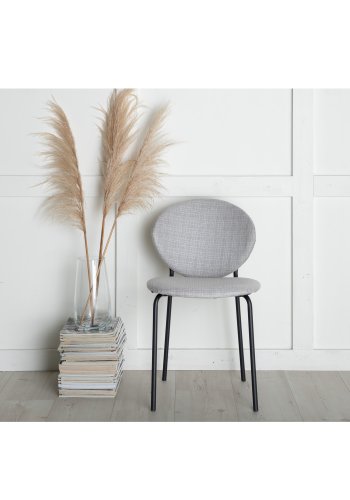 VENTURE DESIGN Vault spisestuestol - gr polyester og sort metall