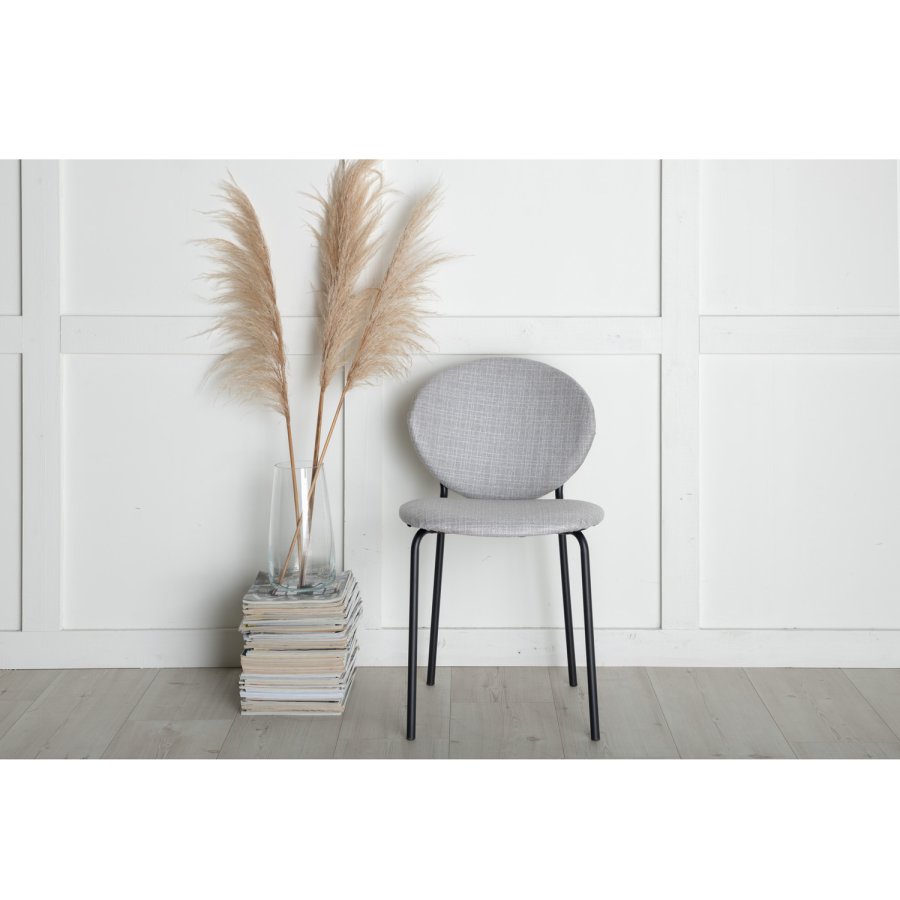 VENTURE DESIGN Vault spisestuestol - gr polyester og sort metall