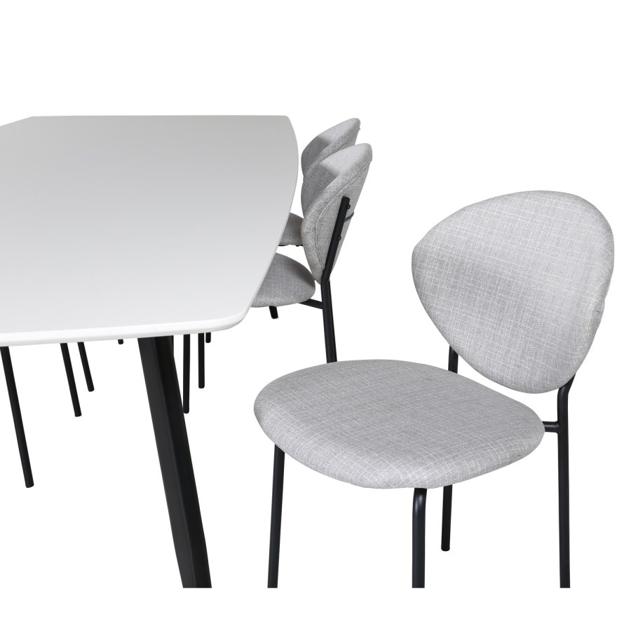 VENTURE DESIGN Vault spisestuestol - gr polyester og sort metall