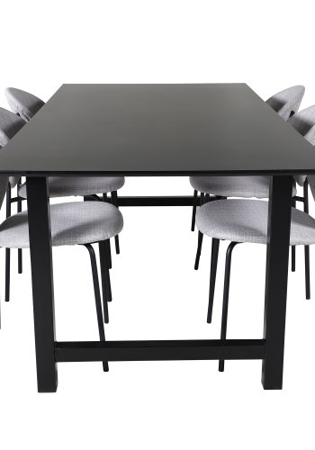 VENTURE DESIGN Vault spisestuestol - gr polyester og sort metall