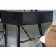VENTURE DESIGN Gold-Schreibtisch mit 2 Regalen und 1 Schublade – schwarzes MDF und Eisen (110 x 60)