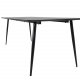 VENTURE DESIGN Silar spisebord - svart melamin og svart metall (180x90)