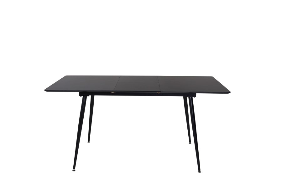 Venture Design Silar spisebord, med butterfly bordplate - svart melamin og svart metall (120x80)