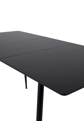Venture Design Silar spisebord, med butterfly bordplate - svart melamin og svart metall (120x80)
