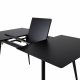 Venture Design Silar spisebord, med butterfly bordplate - svart melamin og svart metall (120x80)