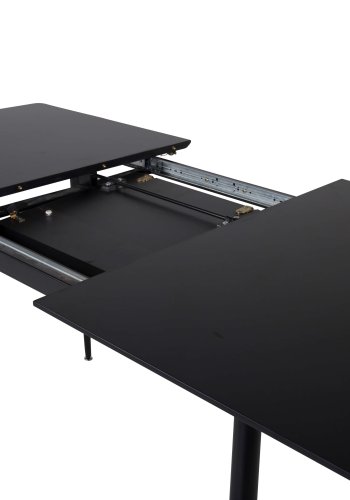 Venture Design Silar spisebord, med butterfly bordplate - svart melamin og svart metall (120x80)