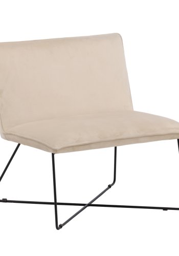 VENTURE DESIGN X-lounge stol - beige flyel og sort stl