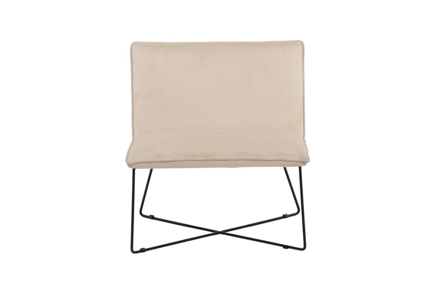 VENTURE DESIGN X-lounge stol - beige flyel og sort stl