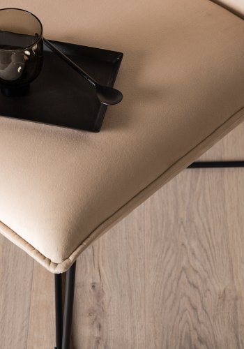 VENTURE DESIGN X-lounge stol - beige flyel og sort stl