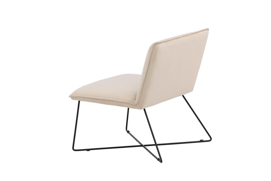 VENTURE DESIGN X-lounge stol - beige flyel og sort stl