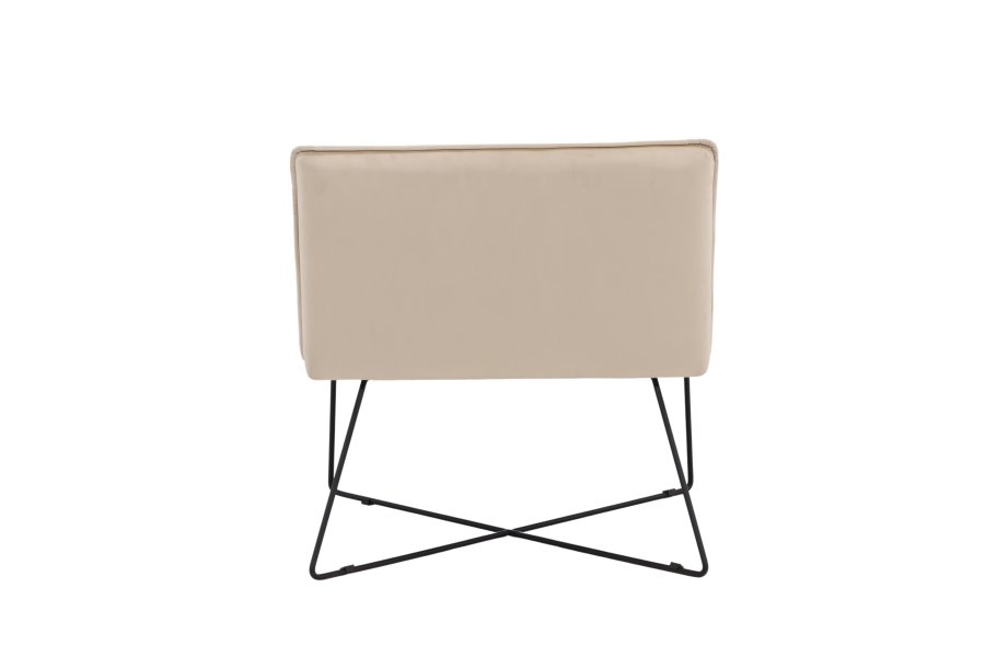 VENTURE DESIGN X-lounge stol - beige flyel og sort stl
