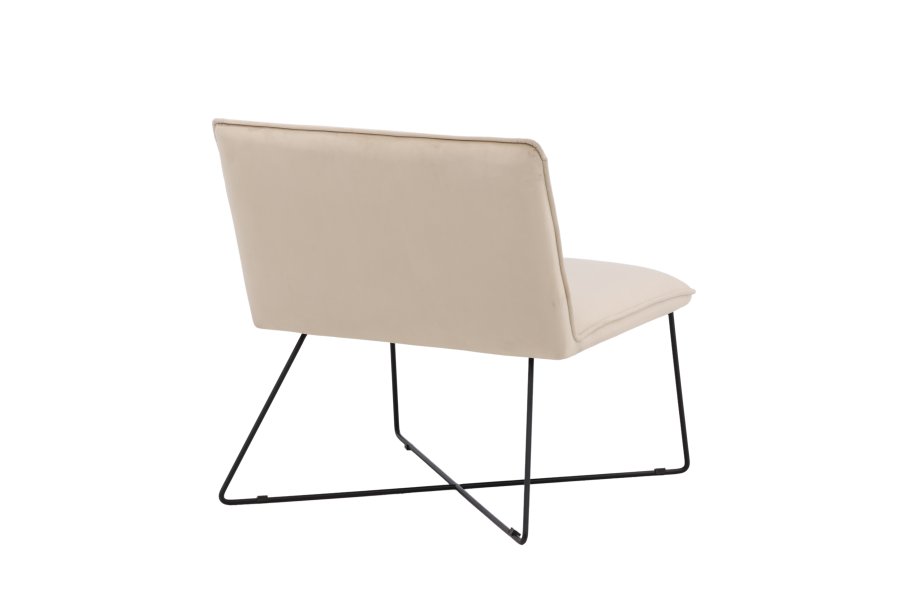 VENTURE DESIGN X-lounge stol - beige flyel og sort stl